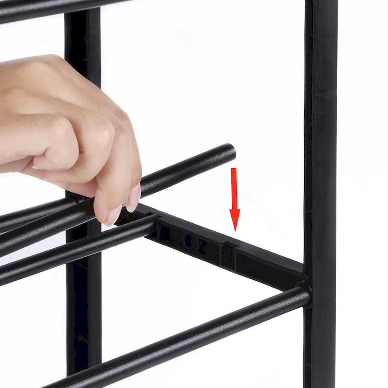 5-Tier Stackable Shoe Rack, 15-Pairs Sturdy Shoe Shelf Storage , Black Shoe Tower