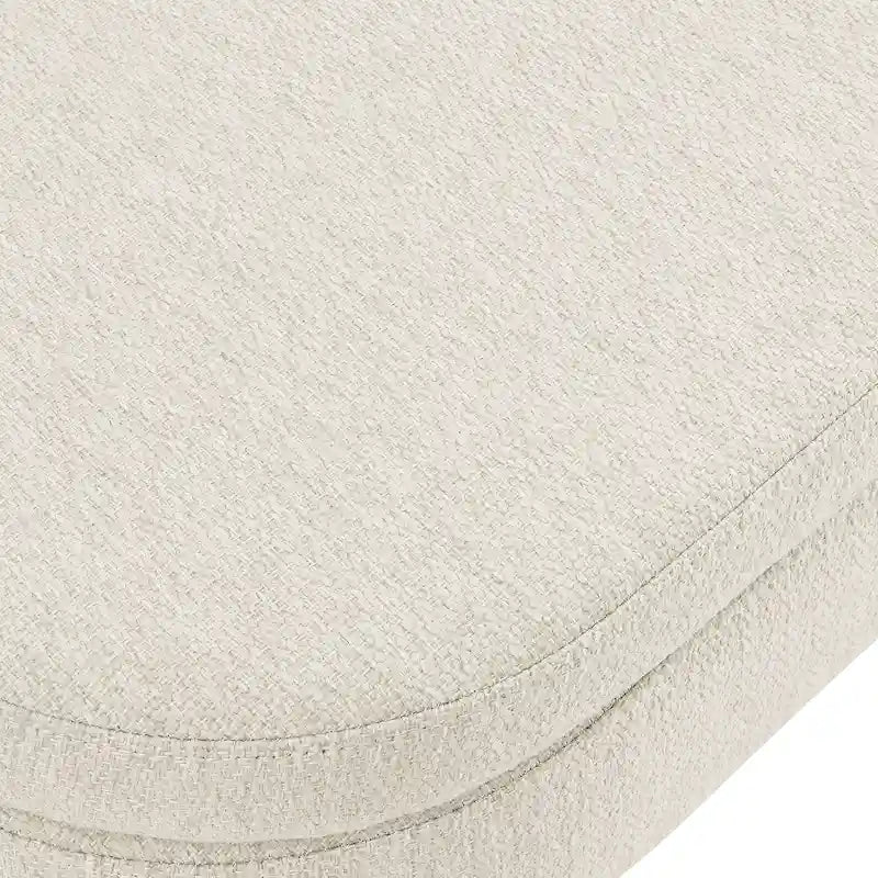 Linen Pleated Storage Ottoman Bench with Durable Rubberwood Legs