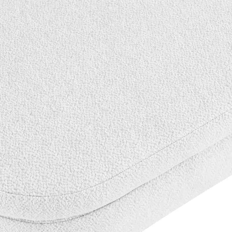 Linen Pleated Storage Ottoman Bench with Durable Rubberwood Legs