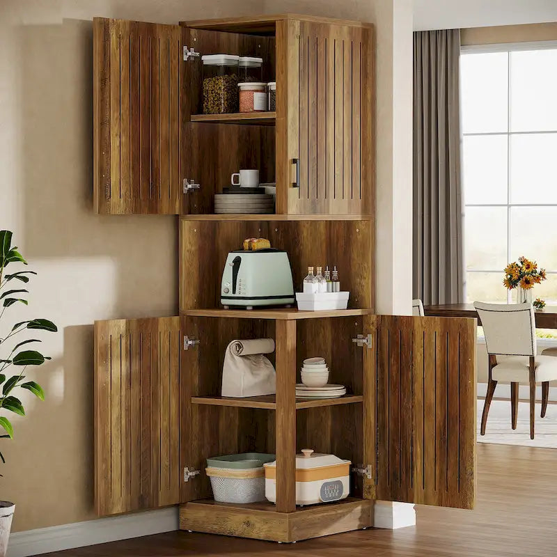 Tall corner cabinet with doors