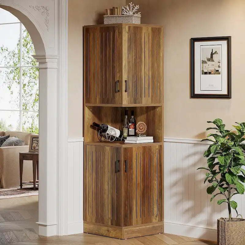 Tall corner cabinet with doors