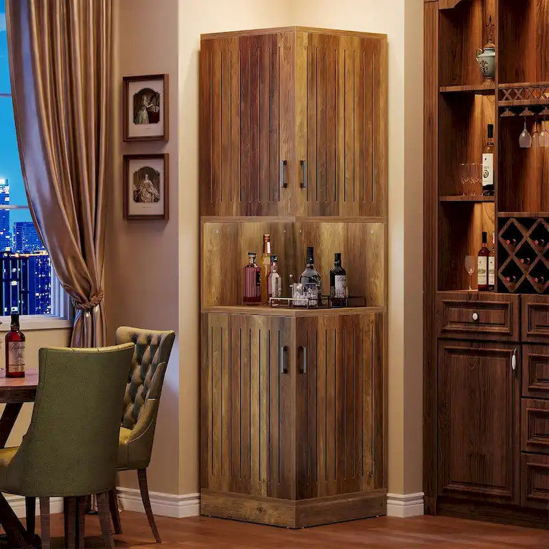 Tall corner cabinet with doors
