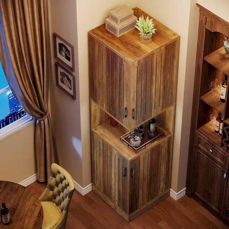 Tall corner cabinet with doors