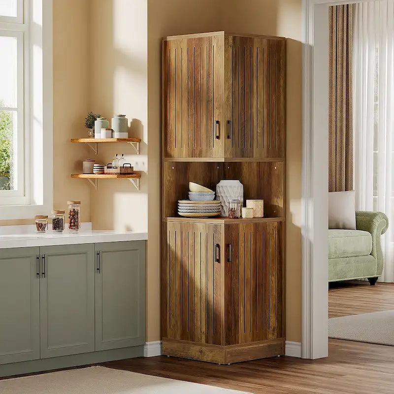 Tall corner cabinet with doors