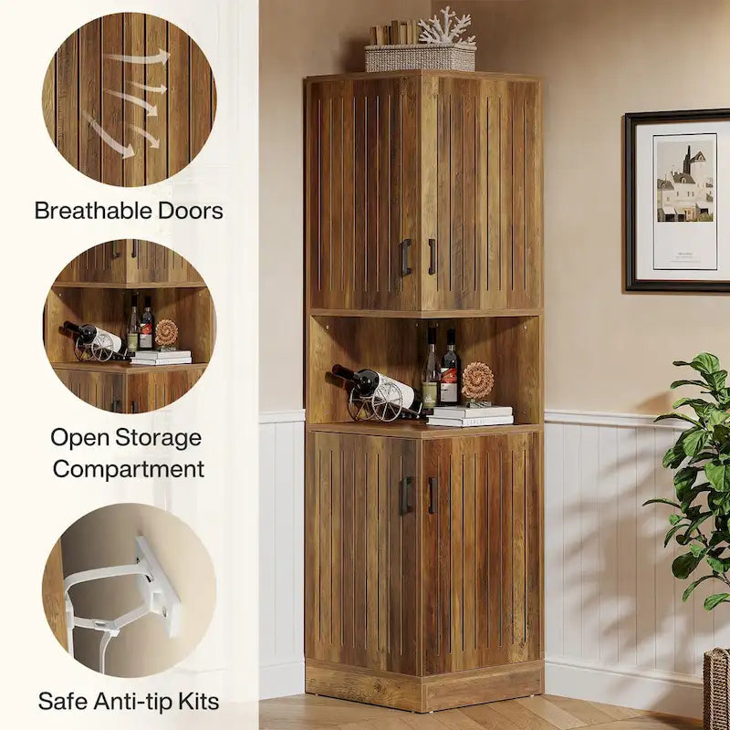 Tall corner cabinet with doors