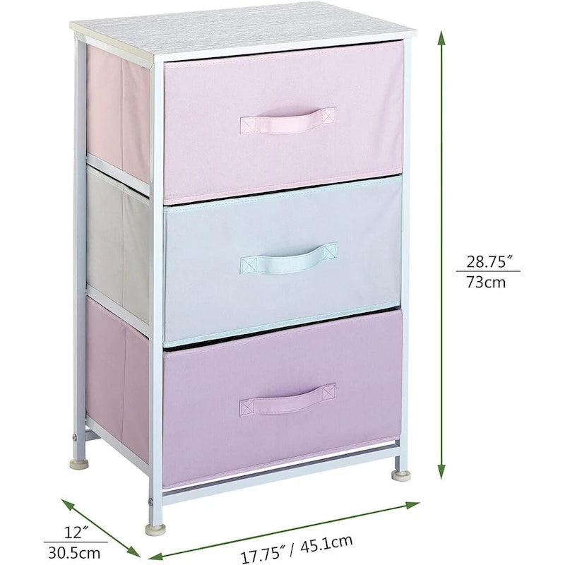 Urban Lifestyle 3 Tier Fabric Drawer Storage Cart