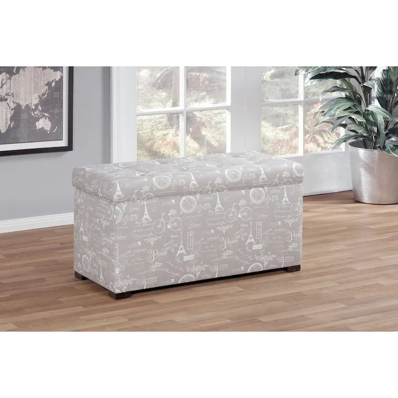 Upholstered Storage Ottoman Bench