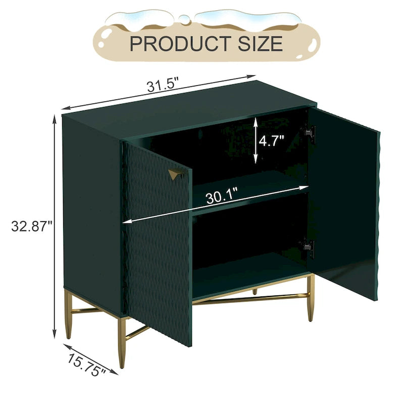 31.5-Inch 2 Door Sideboard Locker Media Storage Cabinet/Buffet