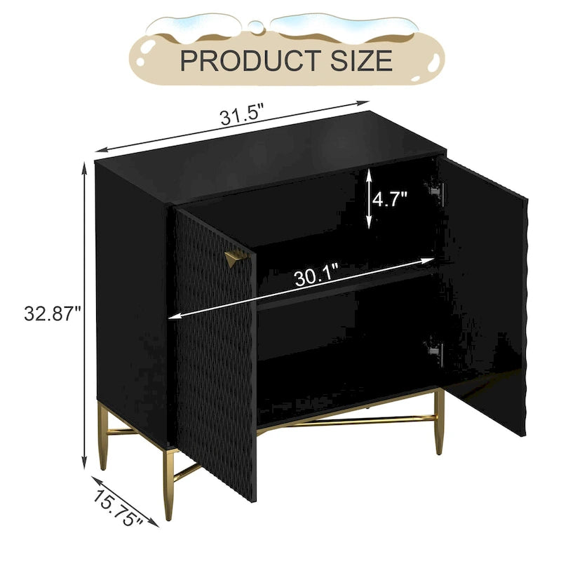 31.5-Inch 2 Door Sideboard Locker Media Storage Cabinet/Buffet