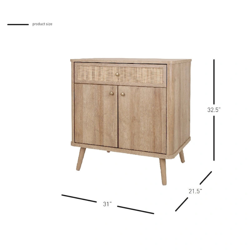 Rattan Small Cabinet 1 Drawer 2 Doors