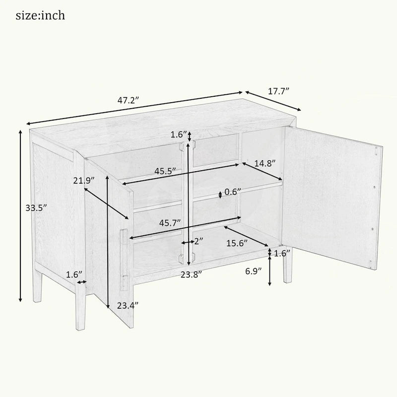 Wooden Cabinet with 2 Doors