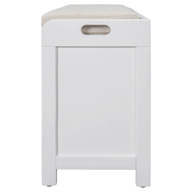 Entryway storage bench for changing shoes