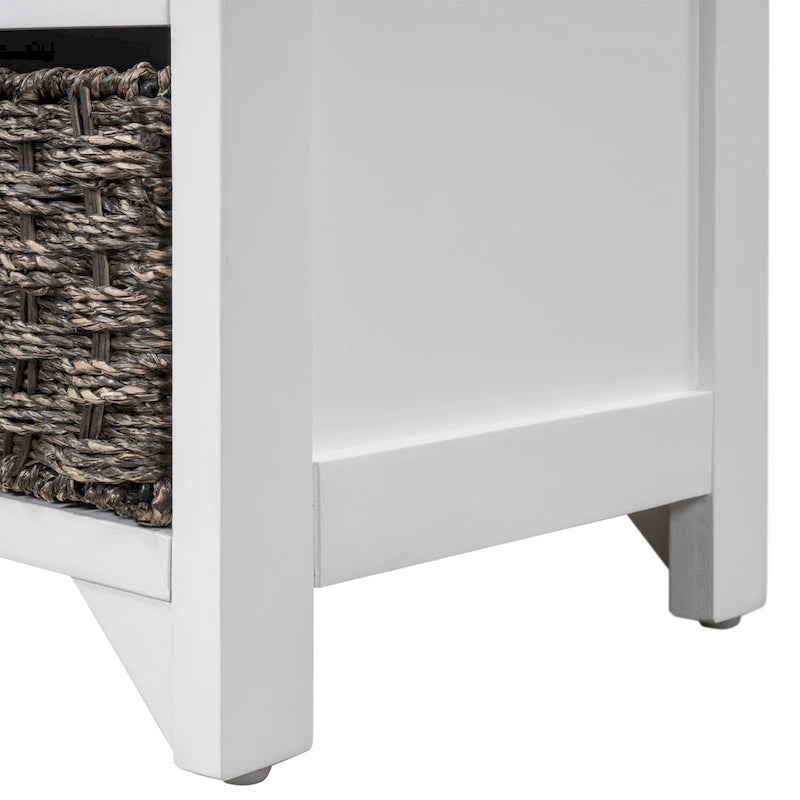 Entryway storage bench for changing shoes