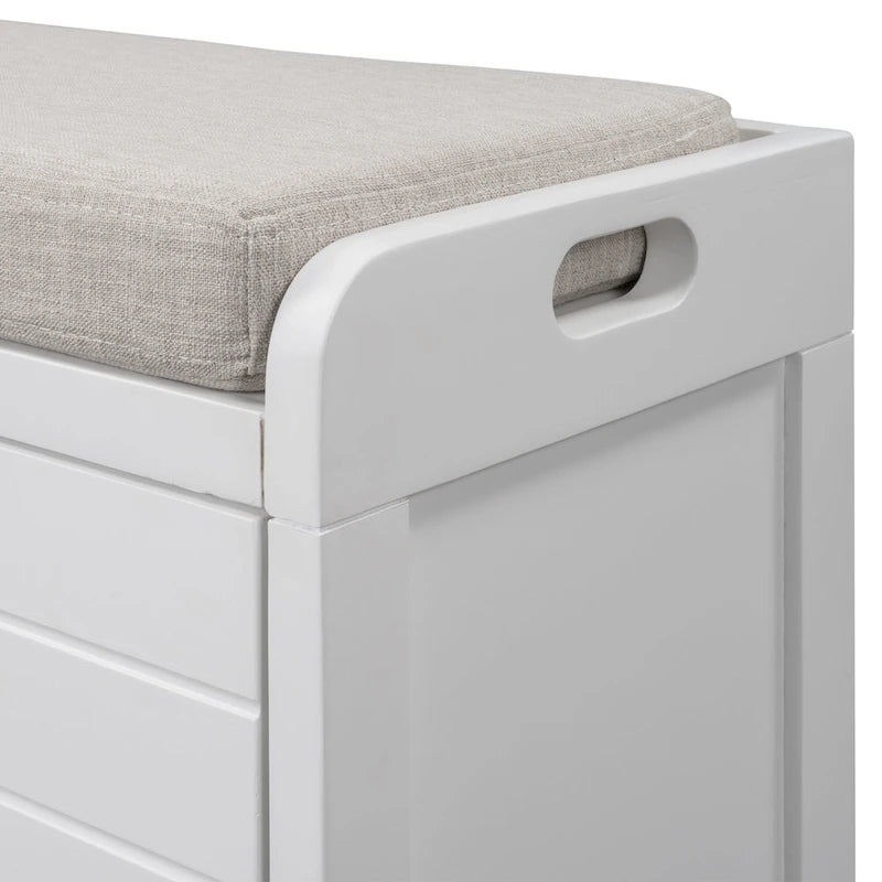 Entryway storage bench for changing shoes