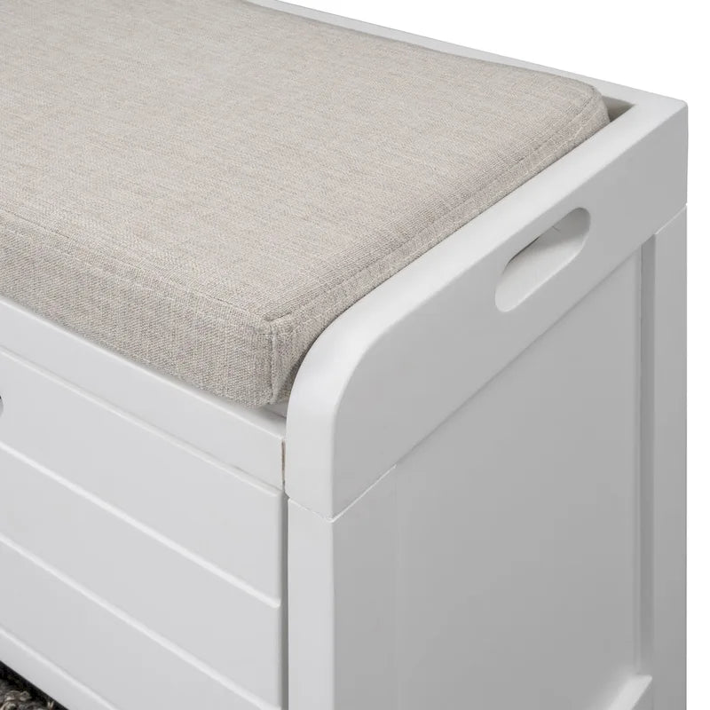 Entryway storage bench for changing shoes