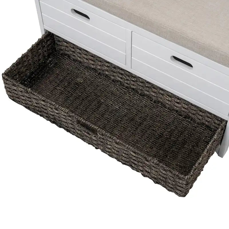Entryway storage bench for changing shoes