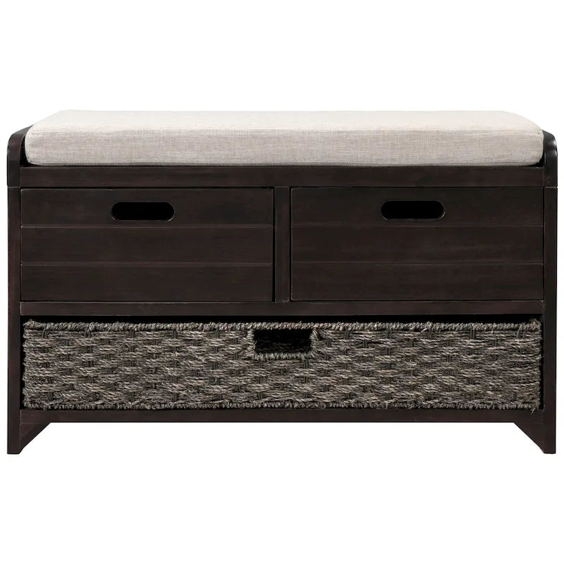 Entryway storage bench for changing shoes