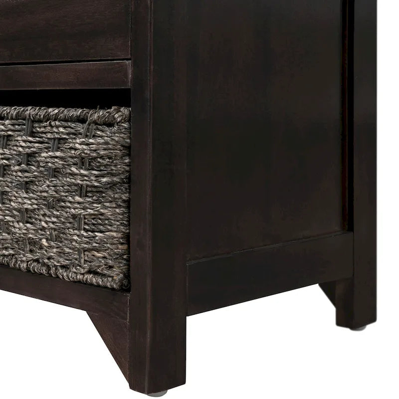 Entryway storage bench for changing shoes