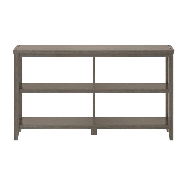 Wide Low 554W Bookcase with 2 Shelves, Washed Grey