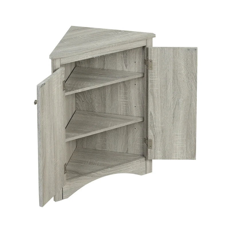 Triangle Bathroom Storage Cabinet with Adjustable Shelves