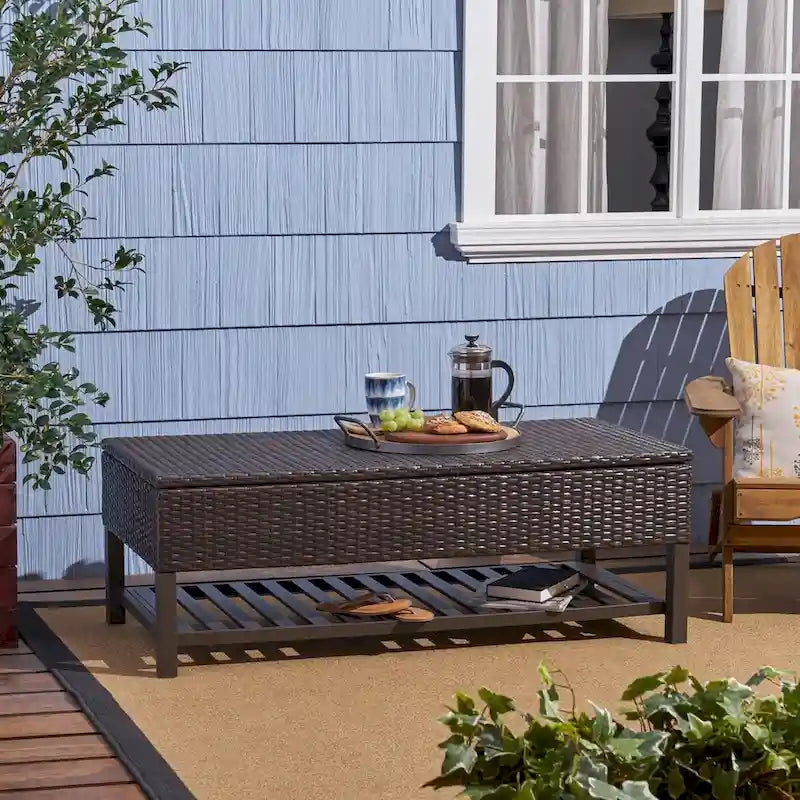 Rattan Storage Bench