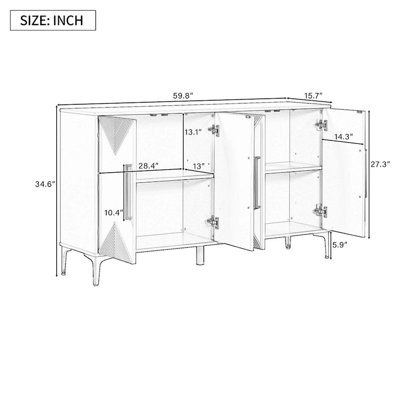 4 Doors Sideboard Cabinet