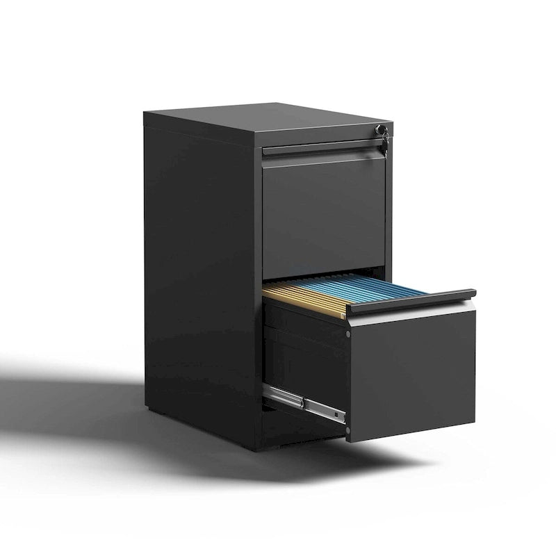 2-Drawers 14. W Metal Vertical File Cabinet with Lock Office Home Vertical File Cabinet for A4 Legal/Letter Size