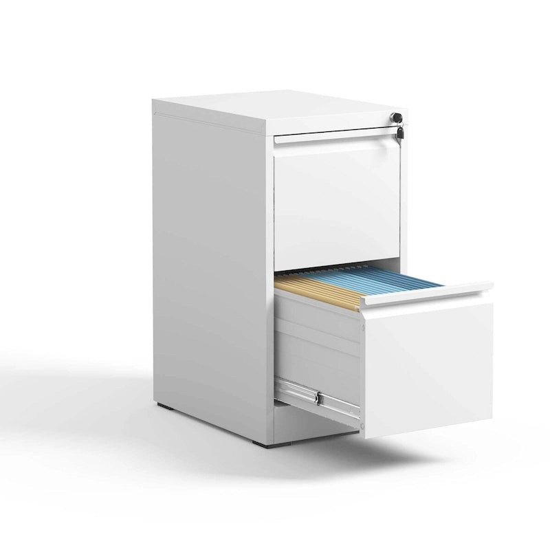2-Drawers 14. W Metal Vertical File Cabinet with Lock Office Home Vertical File Cabinet for A4 Legal/Letter Size