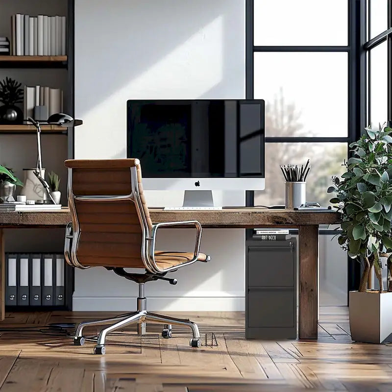 2-Drawers 14. W Metal Vertical File Cabinet with Lock Office Home Vertical File Cabinet for A4 Legal/Letter Size
