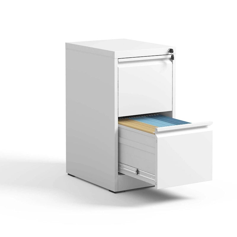 2-Drawers 14. W Metal Vertical File Cabinet with Lock Office Home Vertical File Cabinet for A4 Legal/Letter Size