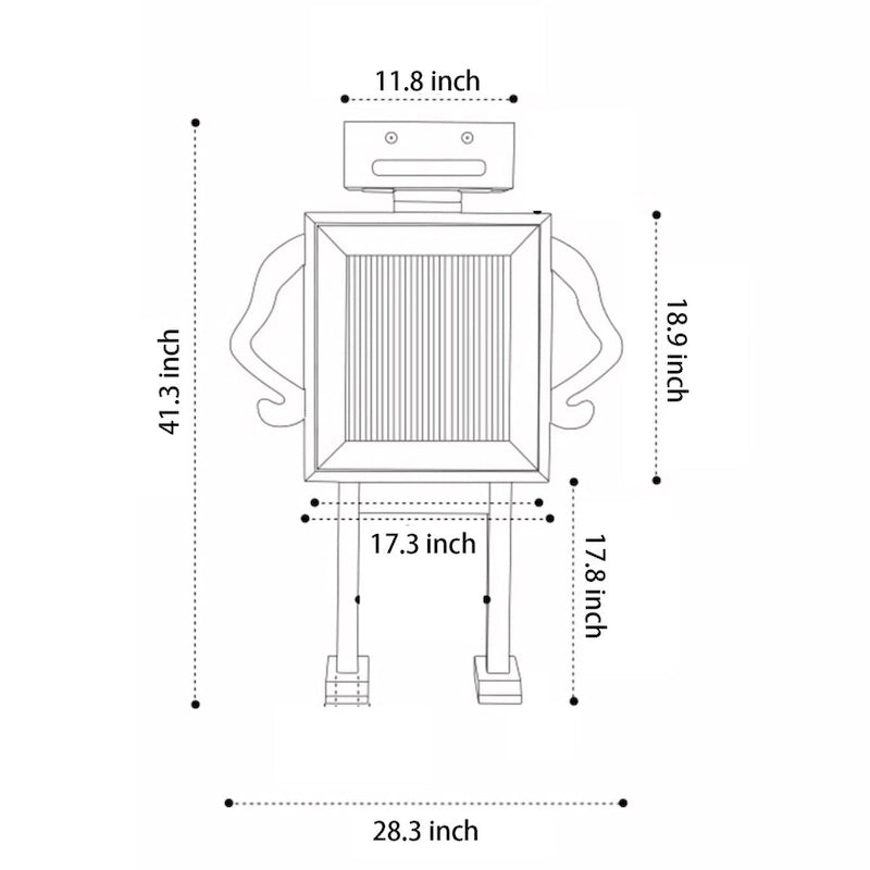 Robot-shaped wooden storage cabinet