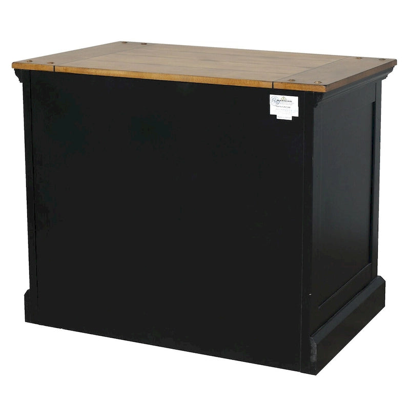 Toulouse Wood Lateral File With Legal/Letter File Drawer, Office Storage, Black