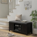 Shoe Bench Storage Ottoman with Sliding Doors - 15.75D x 44W x 19.75H
