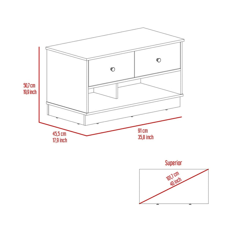 Storage Bench, Lower Shelf, Two Drawers, Light Oak Finish,High quality and durable