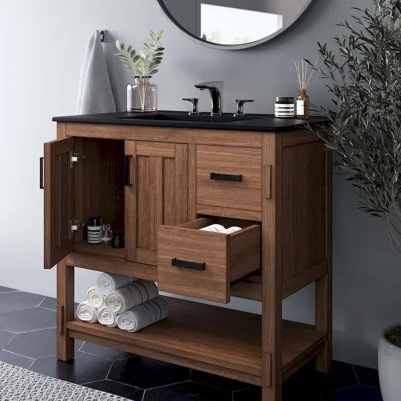 36 Wood Bathroom Vanity Cabinet (Sink Basin Not Included) 36